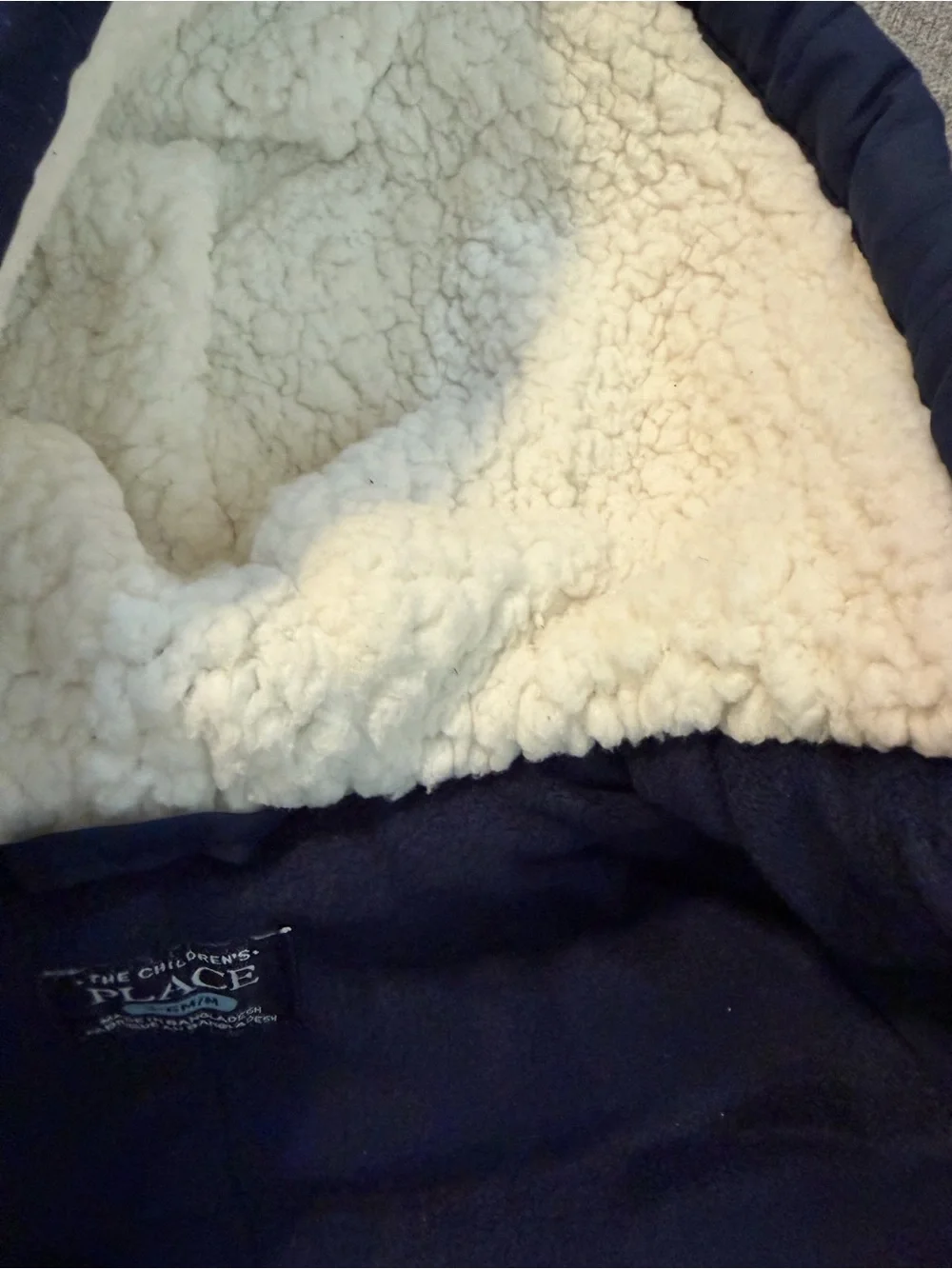 The Children's Place Navy Blue Quilted Baby One-Piece Snowsuit with Hood 3-6m